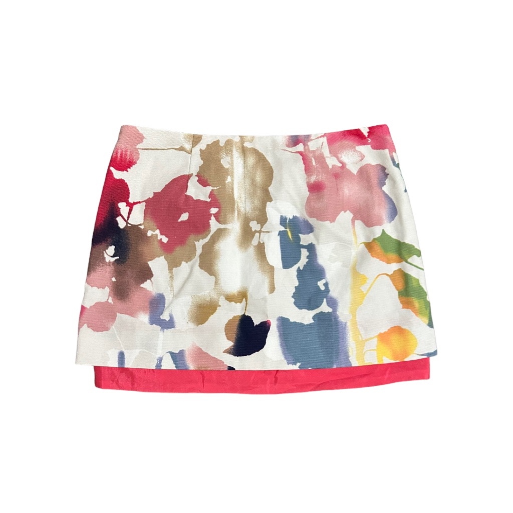 New Diane Von Furstenberg Size 4 Elley Mini Rainbow Garden Floral Print Skirt